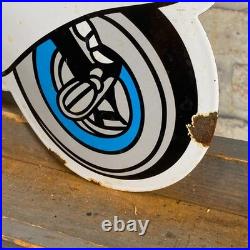 VESPA Enamel Sign 17.7x17.3 (45x44cm) Nice Vintage Motorcycle Collector Signage VESPA Enamel Sign 17.7x17.3 (45x44cm) Nice Vintage Motorcycle Collector Signage