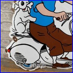 VESPA Enamel Sign 17.7x17.3 (45x44cm) Nice Vintage Motorcycle Collector Signage VESPA Enamel Sign 17.7x17.3 (45x44cm) Nice Vintage Motorcycle Collector Signage