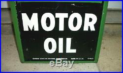 VINTAGE 1947s QUAKER STATE MOTOR OIL ENAMEL ADVERTISING SIGN 71 1/2 x 11 1/2