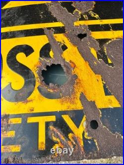 VINTAGE AA CROSS ROADS ENAMEL SIGN 1920's / 1930's. FRANCO SIGNS Pre War Car