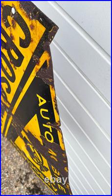 VINTAGE AA CROSS ROADS ENAMEL SIGN 1920's / 1930's. FRANCO SIGNS Pre War Car
