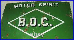 VINTAGE BURMA OIL & CREASES MOTOR SPIRIT PORCELAIN SIGN 1940 HUGE SIZE 36 x 48