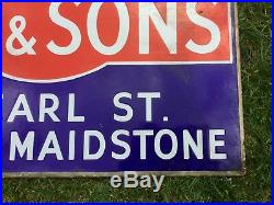 VINTAGE DAY AND SONs DOUBLE SIDED ENAMEL FOR SALE SIGN MAIDSTONE