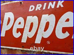 VINTAGE DR PEPPER ENAMEL SIGN. Embossed Letters. Good Condition. Nice Patina