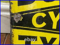 VINTAGE DUNLOP CYCLE TYRES ENAMEL SIGN DOUBLE SIDED 1920's / 30's