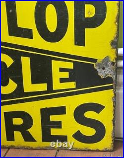 VINTAGE DUNLOP CYCLE TYRES ENAMEL SIGN DOUBLE SIDED 1920's / 30's