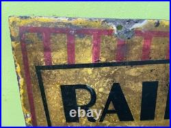VINTAGE ENAMEL RAILWAY PASSENGERS ASSURANCE COMPANY SIGN 1920's / 30's