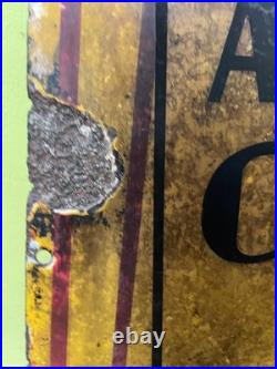 VINTAGE ENAMEL RAILWAY PASSENGERS ASSURANCE COMPANY SIGN 1920's / 30's