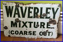 VINTAGE ENAMEL SIGN WAVERLEY CIGARETTES 1920'S-30's DOUBLE SIDED