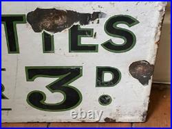VINTAGE ENAMEL SIGN WAVERLEY CIGARETTES 1920'S-30's DOUBLE SIDED