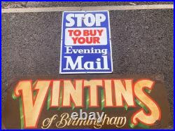 VINTAGE EVENING MAIL NEWSPAPER ENAMEL SIGN ADVERTISING SIGN Totally Original