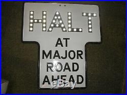 VINTAGE Enamel HALT Road Sign