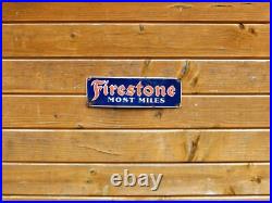 VINTAGE FIRESTONE ENAMEL SIGN. Embossed Letters. Good Condition. Nice Patina