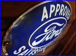 VINTAGE FORD ENAMEL SIGN OVAL American muscle