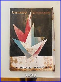 VINTAGE FRENCH DOUBLE Sided Enamel Sign