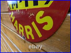 VINTAGE MASSEY HARRIS ENAMEL SIGN. Embossed Letters. Good Condition
