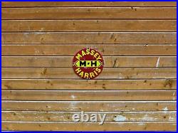 VINTAGE MASSEY HARRIS ENAMEL SIGN. Embossed Letters. Good Condition