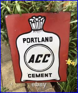 VINTAGE ORIGINAL PORTLAND ACC CEMENT ENAMEL SIGN (41x33cm) RARE SIGN