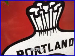 VINTAGE ORIGINAL PORTLAND ACC CEMENT ENAMEL SIGN (41x33cm) RARE SIGN