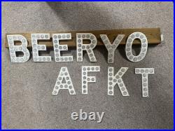 VINTAGE REFLECTING ROAD SIGN LETTERS Mid Century H O Y R T E E F K B