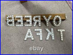 VINTAGE REFLECTING ROAD SIGN LETTERS Mid Century H O Y R T E E F K B