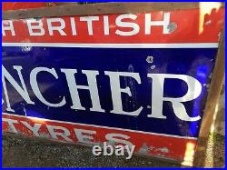 VINTAGE SIGN VERY LARGE ENAMEL SIGN NORTH CLINCHER TYRES 2.5m long