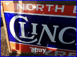 VINTAGE SIGN VERY LARGE ENAMEL SIGN NORTH CLINCHER TYRES 2.5m long