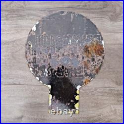 VINTAGE SPEED KILLS ROAD TRAFFIC SAFETY PORCELAIN ENAMEL SIGN 9 x 7 INCH