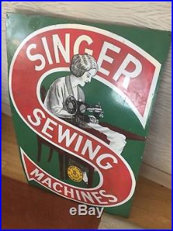 VIntage SInger Sewing Machine Enamel Sign