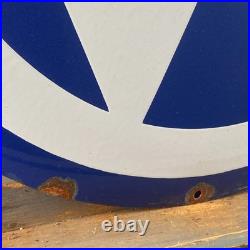 VOLKSWAGEN Enamel Sign ø 19.7 (50cm) Nice Retro Memorabilia Vintage Garage VOLKSWAGEN Enamel Sign ø 19.7 (50cm) Nice Retro Memorabilia Vintage Garage