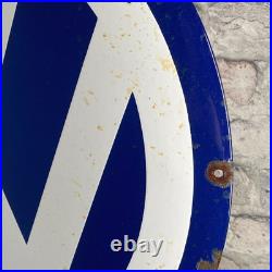 VOLKSWAGEN Enamel Sign ø 19.7 (50cm) Nice Retro Memorabilia Vintage Garage VOLKSWAGEN Enamel Sign ø 19.7 (50cm) Nice Retro Memorabilia Vintage Garage