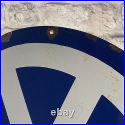 VOLKSWAGEN Enamel Sign ø 19.7 (50cm) Nice Retro Memorabilia Vintage Garage VOLKSWAGEN Enamel Sign ø 19.7 (50cm) Nice Retro Memorabilia Vintage Garage