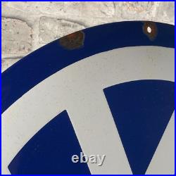 VOLKSWAGEN Enamel Sign ø 19.7 (50cm) Nice Retro Memorabilia Vintage Garage VOLKSWAGEN Enamel Sign ø 19.7 (50cm) Nice Retro Memorabilia Vintage Garage