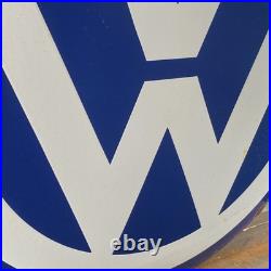 VOLKSWAGEN Enamel Sign ø 19.7 (50cm) Nice Retro Memorabilia Vintage Garage VOLKSWAGEN Enamel Sign ø 19.7 (50cm) Nice Retro Memorabilia Vintage Garage