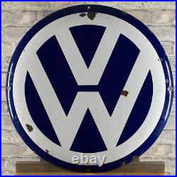 VOLKSWAGEN Enamel Sign ø 23.6 (60cm) Nice Retro Garage Dealershop Vintage Decor VOLKSWAGEN Enamel Sign ø 23.6 (60cm) Nice Retro Garage Dealershop Vintage Decor