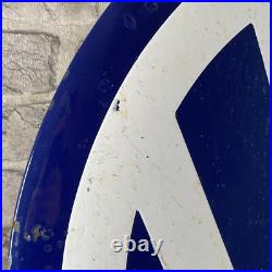 VOLKSWAGEN Enamel Sign ø 23.6 (60cm) Nice Retro Garage Dealershop Vintage Decor VOLKSWAGEN Enamel Sign ø 23.6 (60cm) Nice Retro Garage Dealershop Vintage Decor