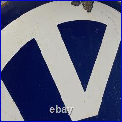 VOLKSWAGEN Enamel Sign ø 23.6 (60cm) Nice Retro Garage Dealershop Vintage Decor VOLKSWAGEN Enamel Sign ø 23.6 (60cm) Nice Retro Garage Dealershop Vintage Decor