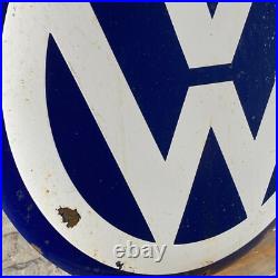 VOLKSWAGEN Enamel Sign ø 23.6 (60cm) Nice Retro Garage Dealershop Vintage Decor VOLKSWAGEN Enamel Sign ø 23.6 (60cm) Nice Retro Garage Dealershop Vintage Decor