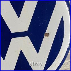 VOLKSWAGEN Enamel Sign ø 23.6 (60cm) Nice Retro Garage Dealershop Vintage Decor VOLKSWAGEN Enamel Sign ø 23.6 (60cm) Nice Retro Garage Dealershop Vintage Decor