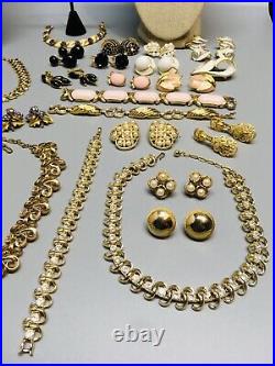 VTG ALL Signed Trifari Jewelry Lot Brooch Necklace Bracelet Pearl Enamel Sets