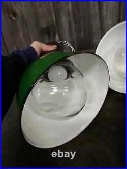 VTG Appleton Porcelain Enamel Angled Sign Light with Glass Globe Gas Station
