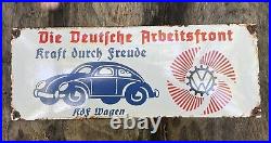 VW Germany Vintage Steel Enamel Sign