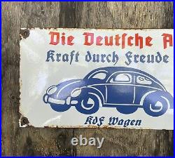 VW Germany Vintage Steel Enamel Sign