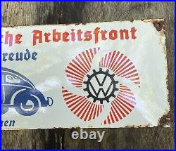 VW Germany Vintage Steel Enamel Sign