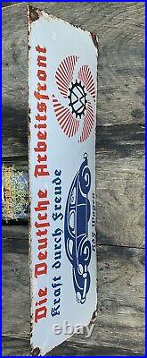 VW Germany Vintage Steel Enamel Sign