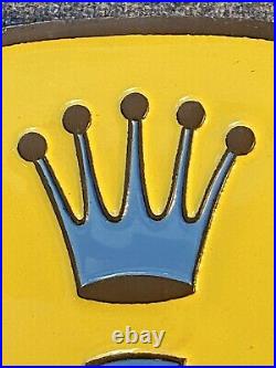 V Rare Vintage'style Of' Rolex Watch Crown Enamelled Cast Metal Sign Offers