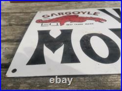 Vacuum Gargoyle Vintage ENAMEL SIGN MAN CAVE / GARAGE MOBILOIL KITCHEN Vacuum Gargoyle Vintage ENAMEL SIGN MAN CAVE / GARAGE MOBILOIL KITCHEN