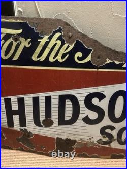 Very Early Hudsons Soap For The People Original Enamel Advertising Sign Vintage