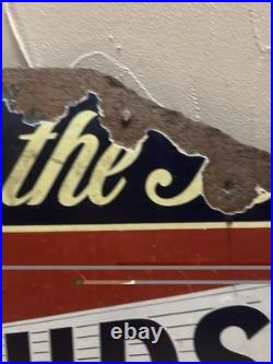 Very Early Hudsons Soap For The People Original Enamel Advertising Sign Vintage