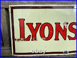 Very Large Vintage Lyons' Coffee And Chicory Extract Enamel Sign